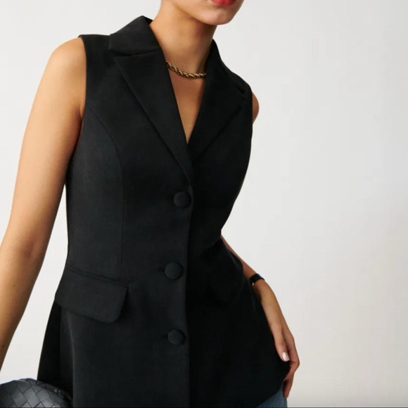 Reformation NWT Billie Vest in Black Size XL - Picture 1 of 6